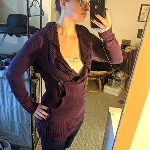 Unique sweater tunic with cowl hood